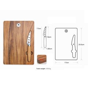 Tabla de Quesos y Charcutería de Madera de Acacia Ecológica Personalizada al por Mayor, Tabla de Cortar y Servir con Juego de Cuchillos, Solo Lavado a Mano - Product Image 2