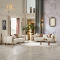 Ensemble de canapés incurvés de luxe tendance 2026, canapé modulaire en tissu haut de gamme, mobilier moderne personnalisable pour villa