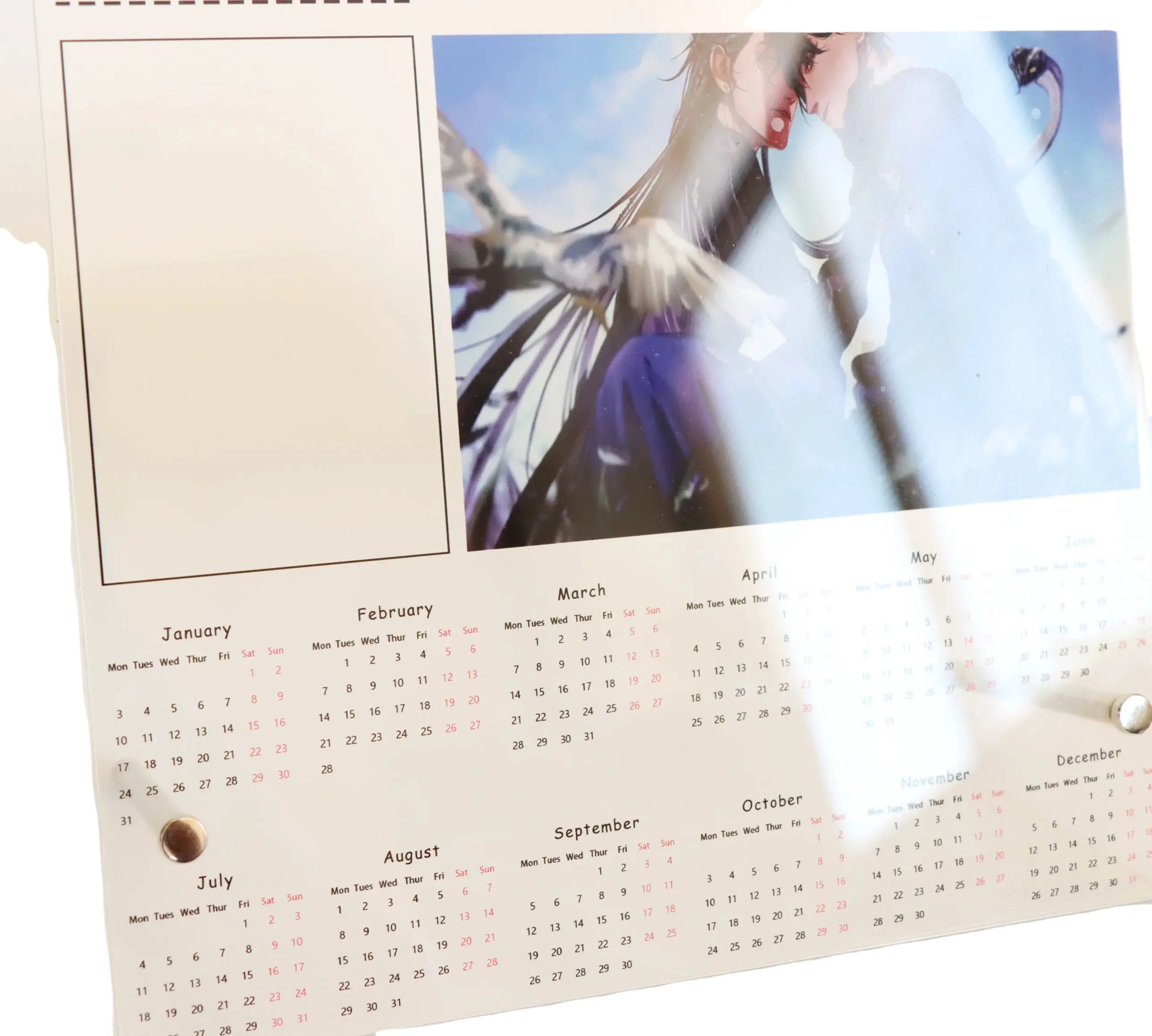 Calendario 2024 nuovo calendario di decorazione acrilica decorazione del Desktop del calendario dei cartoni animati
