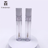 Tubo de Brillo Labial Transparente en Oferta, Tapa de Rosca, Impresión Serigrafiada, Envases Cosméticos Vacíos, Logotipo Personalizado, Forma Redonda