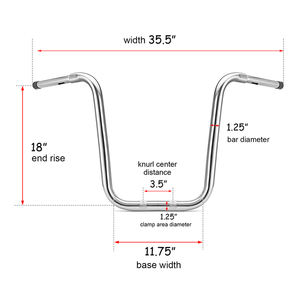 RACEPRO 1,25 "motocicleta Bobber Ape manillar para Harley Sportster XL 883 1200 <span class=keywords><strong>2007</strong></span>-más tarde Dyna <span class=keywords><strong>FXDB</strong></span> 2006-2017 FXDWG 1996-2005 - Product Image 2