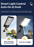 Lampadaire Solaire Tout-en-un Bestseller E-commerce Transfrontalier, Éclairage Grand Angle sur Trois Côtés pour Usage Extérieur et Domestique (Jardins/Cour)