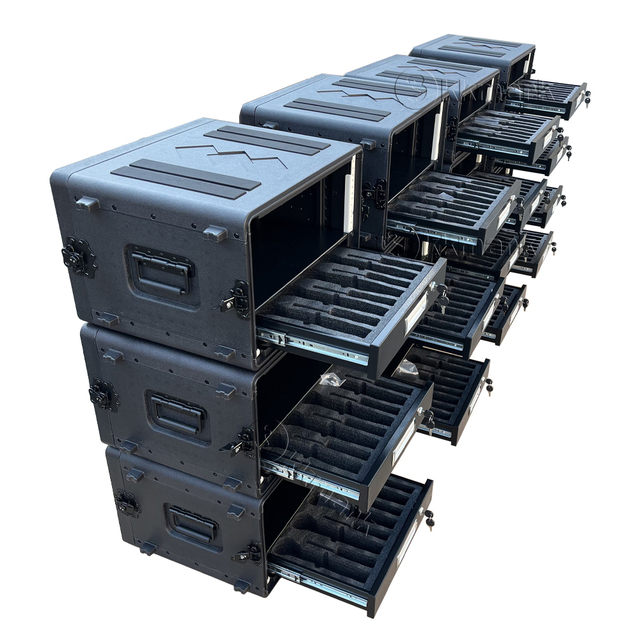 Kkmark 2U 3U 350mm Deep Rack Drawer Rack Mount Black Lockable Drawer Rack Sliding Drawer in Network Server Rack Cabinet Case