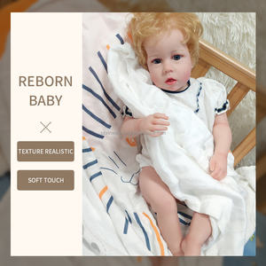 Juguete suave de alta calidad de 22 pulgadas, muñeca <span class=keywords><strong>Reborn</strong></span> Baby Boy, <span class=keywords><strong>arte</strong></span> coleccionable recién nacido con accesorios, vinilo de cuerpo suave - Product Image 2