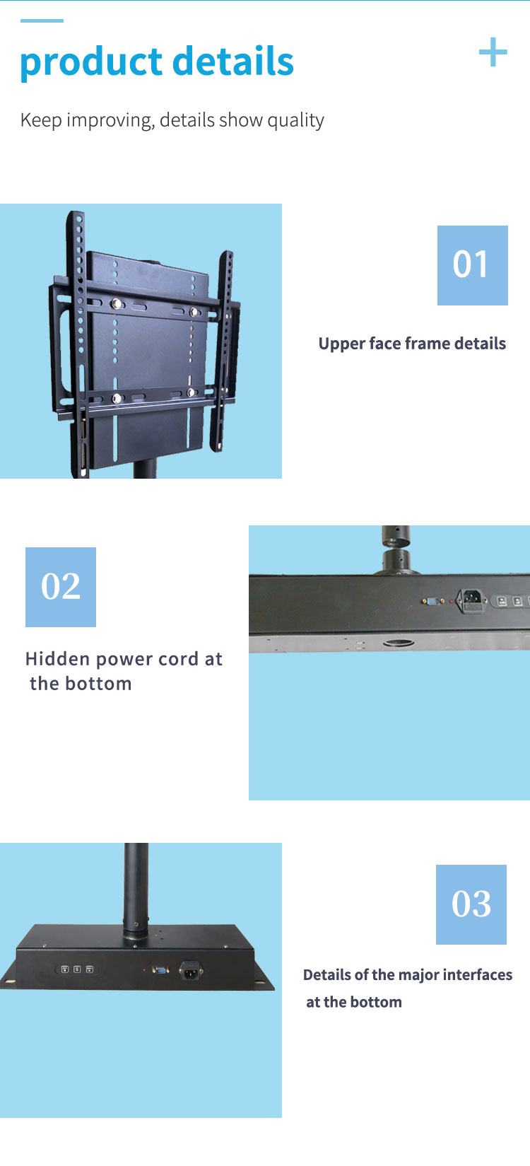 Manual 360 degree rotation modern design living room furniture led tv stands bracket wall tv mounts tabletop TV bracket lift