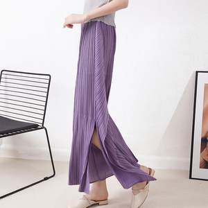 Miyake กางเกงฮาเร็มเอวสูงเอวสูงเอวยางยืดของผู้หญิงกางเกงลำลองทรงหลวมเป็นมิตรต่อสิ่งแวดล้อม - Product Image 3