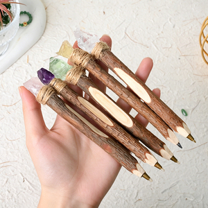 ปากกาไม้หินคริสตัลดีไซน์ใหม่สไตล์เรโทร DIY สร้างสรรค์ ขายส่ง - Product Image 3