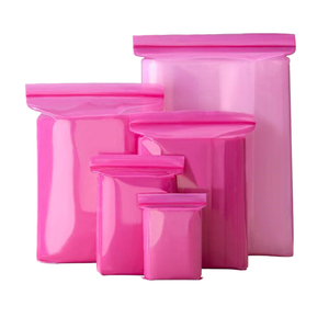Pink Self Sealing <b>Zip</b> Lock Reusable LDPE Plastic Packaging <b>Bag</b> with Gravure Printing Recyclable - Product Image 1