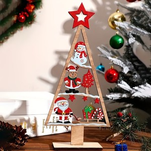 Creative wooden Christmas decorations, DIY Christmas <b>trees</b>, home decor items, scene decorations - Product Image 2