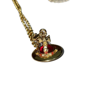 Collier Orbe Planétaire Stéréo Empress Dowager Version Haute Tendance, Chaîne de Clavicule Orbe OVNI Rouge, Bijoux pour Femme - Product Image 5