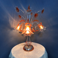 Lampe de table en verre soufflé à la main, 3 lumières E14, pour chambre à coucher, villa, décoration de la maison