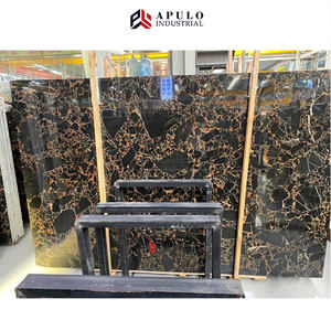 백색 노란 정맥을 가진 자연적인 돌 까만과 금 정맥 꽃 포르토 까만 대리석 벽 미켈란젤로 익지않는 까만 금 대리석 석판 - Product Image 2