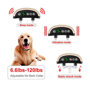 Oplaadbare regendichte hondentrainingshalsband Slim digitaal display Trillen USB-oplaadbaar Anti-blaf Elektrische schoktrainer - Product Image 4