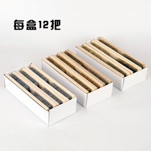 Wooden Handle Steel <b>Wire</b> <b>Brush</b> 15mm Bristle Length Durable Cleaning <b>Brush</b> For Metal Surface Rust And Paint Removal Household Use - Product Image 4