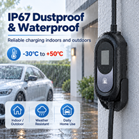 Chargeur EV portable GB/T CQC 16A 32A 220V 3.5kW 7kW avec écran LCD 2.4 pouces, charge programmée, courant réglable, IP67, pour la maison, fournisseur OEM ODM