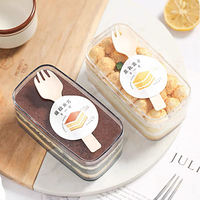 Boîtes à gâteaux et bonbons transparentes rectangulaires et carrées personnalisées, présentoir recyclable avec couvercle pour aliments, pour la restauration et la vente au détail