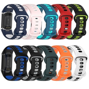 <span class=keywords><strong>Bracelet</strong></span> de sport bicolore en silicone souple <span class=keywords><strong>pour</strong></span> <span class=keywords><strong>Fitbit</strong></span> <span class=keywords><strong>Charge</strong></span> <span class=keywords><strong>5</strong></span>/<span class=keywords><strong>Fitbit</strong></span> <span class=keywords><strong>Charge</strong></span> 6, <span class=keywords><strong>bracelet</strong></span> respirant - Product Image 3