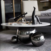 Ensemble de tables basses YuanChang Hotel Horse Luxury, extensibles, convertibles, pliables, style moderne, plateau en marbre blanc, meubles de salon