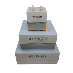 High Quality Custom Logo Recyclable Mini Cake Bread Art Paper Packaging Box with Handle