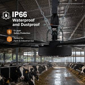 Ventilateur géant FJDIAMOND de 16 pieds (4,9 m) à flux d'air élevé, moteur IE5 PMSM à entraînement direct, grand ventilateur électrique HVLS pour ferme laitière, hangar à vaches, grange, certifié ETL - Product Image 3
