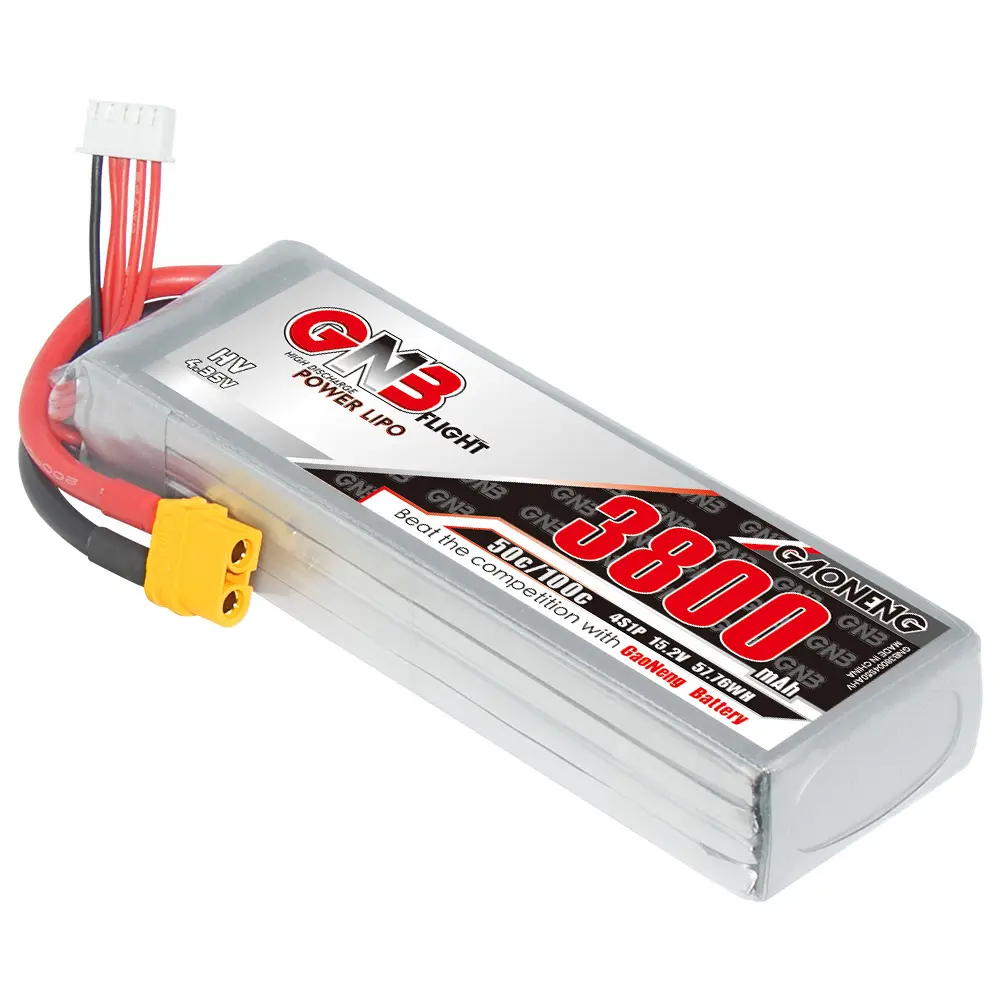 แบตเตอรี่ LiPo รถทัวร์ริ่งรถดริฟท์รถ RC เรือ HV 15.2V แบตเตอรี่ RC แข่งเรือ Drone แบตเตอรี่ GNB 4S 3800 V 50C MAh 100C/15.2