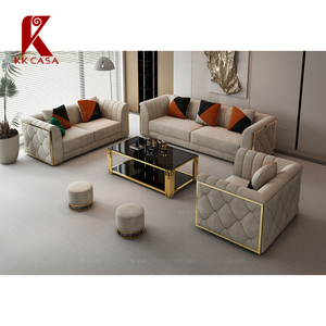 Mới Đến Thép Không Gỉ Titan Cạnh 1 + 2 + 3 Sofa Thiết Kế Thiết Kế Sang Trọng Mostern Đồ Nội Thất Phòng Khách Thiết Lập - Product Image 4