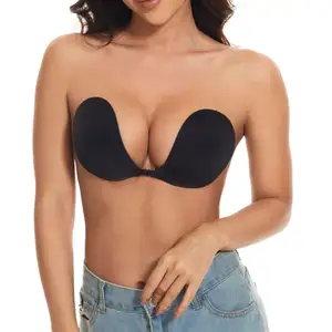 Sticky Backless Push Up Strapless Reusable Invisible Bras For Womens Breast Lift Tape Nipple Covers
