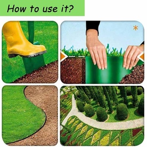 Barrière de jardin verte multi-application, bordure de gazon, <span class=keywords><strong>rouleau</strong></span> de barrière pour le plein air, pour tout le jardinage, aménagement paysager, DIY - Product Image 4