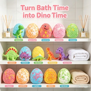 Bombe <span class=keywords><strong>da</strong></span> Bagno <span class=keywords><strong>per</strong></span> Bambini con Sorpresa all'Interno - 12 Bombe <span class=keywords><strong>da</strong></span> Bagno a Tema Dinosauro con Giocattoli, Bombe Effervescenti Organiche Colorate, Giocattolo a Forma di Uovo di Dinosauro - Product Image 5