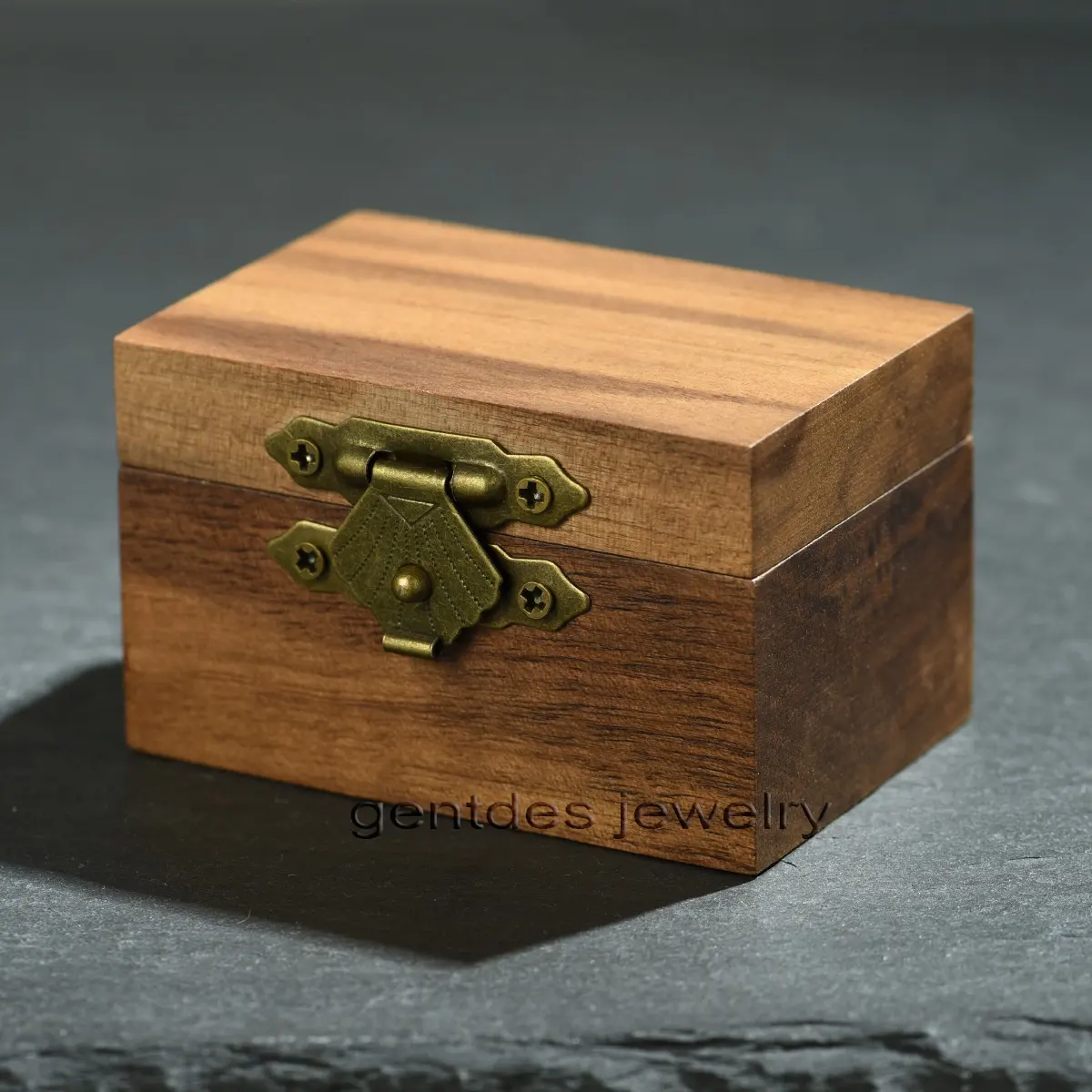 Joyería Gentdes, joyero de madera de compromiso personalizado para mujer, caja de anillo de compromiso de boda, regalo