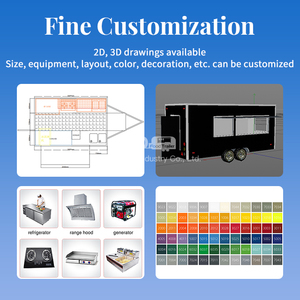 UrDream Helado Retro Food-Truck Street BBQ Food Truck Van Suministros Hamburguesa Pizza China Catering Carrito de comida móvil Remolques Venta - Product Image 4