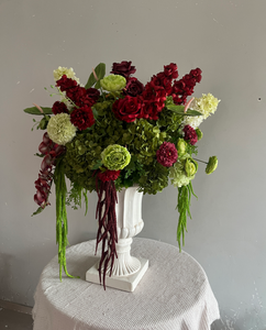 <span class=keywords><strong>Arche</strong></span> de <span class=keywords><strong>fleurs</strong></span> artificielles rouge foncé, feuilles vertes, boule de <span class=keywords><strong>fleurs</strong></span>, centre de table, arrière-plan de mariage, arrangement floral - Product Image 4
