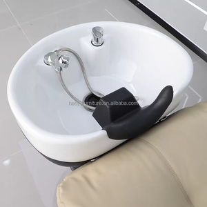 Chaise de shampooing électrique en cuir synthétique moderne Base en acier inoxydable Bol en céramique Chaise à rotation de 360 degrés pour <span class=keywords><strong>salon</strong></span> de coiffure - Product Image 4