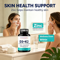 Capsules de Vitamine D3 K2 5000 UI, Magnésium B6, Zinc, Quercétine pour la Santé Énergétique, Immunitaire et Musculaire – Marque Blanche Superaliment Adulte