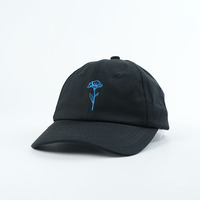 Gorra de Béisbol Unisex de Alta Calidad, 6 Paneles, Tela de Algodón, Estilo Dad Hat, Azul, Logotipo Bordado Plano, Estilo Informal para Exteriores, Gorras Suaves