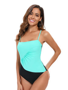 Maillot de bain une pièce élégant pour femmes européennes et américaines, respirant, écologique, découpé dans le dos sexy, motif uni - Product Image 3