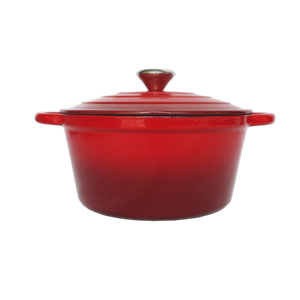 <span class=keywords><strong>Cocotte</strong></span> <span class=keywords><strong>en</strong></span> <span class=keywords><strong>fonte</strong></span> émaillée rouge 24 cm, personnalisée, antiadhésive, compatible four - Product Image 1