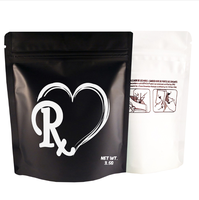 Sachet refermable personnalisé de 3,5 g, anti-odeur, hermétique, avec fermeture éclair, réutilisable, à fente de déchirement, pour aliments, en Mylar, impression hélio, pour lait