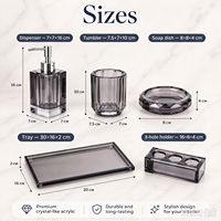 Ensemble d'accessoires de salle de bain de luxe de style européen en cristal, 5 pièces, pour hôtel : boîte à mouchoirs, distributeur de savon, diffuseur de parfum, bouteille, coton