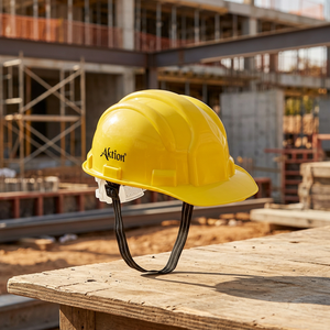 Casco de Seguridad de Vinilo Amarillo, Casco Protector para Trabajo en Obras de Construcción - Product Image 2