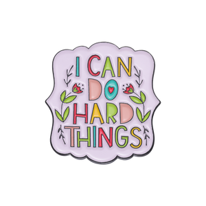Broche en émail avec inscription colorée « Je peux faire des choses difficiles », déclaration positive, badge pour sac à dos, accessoires vestimentaires, cadeau, bijoux pour amis - Product Image 1