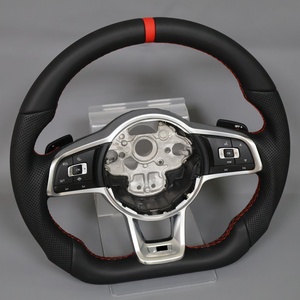 พวงมาลัยหนังสีดำสำหรับรถยนต์ Volkswagen R Line <span class=keywords><strong>Golf</strong></span> GTI GTD Touareg Polo <span class=keywords><strong>Sedan</strong></span> MK6.5 - Product Image 1