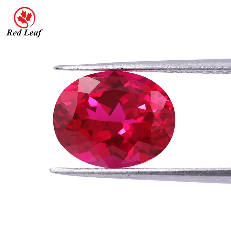 Redleaf Gems Wholesale Synthetic Ruby Stone Loose Gemstone Hydrothermal Lab Created Ruby Price Per Carat Lab Grown Ruby