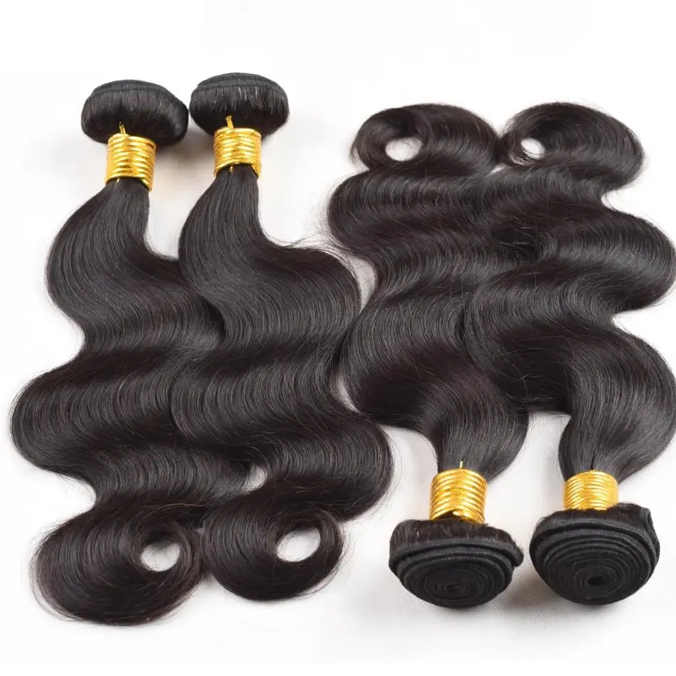 Extensions brésiliennes naturelles Remy, cheveux humains, bon marché, corps droit, frisé, deep, vendeur naturel, cuticule alignée, tissage en lot