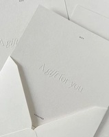 Enveloppe personnalisée gaufrée avec carte de remerciement, enveloppe à poche avec nom de marque pour emballage de cartes-cadeaux d'entreprise