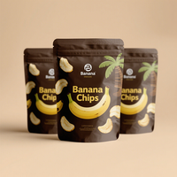 Sachets d'emballage alimentaire personnalisés en matériau laminé, feuille d'aluminium et plastique, pour chips de banane, chips de pomme de terre et autres snacks