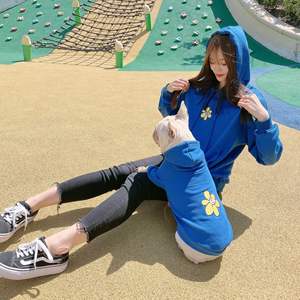 Dropshipping Gift Cat Pet Hoodie Parent Clothing Small Flower Pattern Hoodie Women's Korean Version Dog Two Leg Clothes - Product Image 2