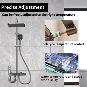 Phòng tắm vòi hoa sen Mixer Set overhead lượng mưa vòi hoa sen đầu 4 chế độ vòi hoa sen cột nhiệt độ nước dấu hiệu vòi hoa sen cột - Product Image 4
