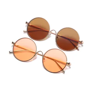 Nouvelles lunettes de soleil classiques polarisées pour hommes, monture ronde rétro, mode dames, lunettes de soleil multicolores lumineuses
