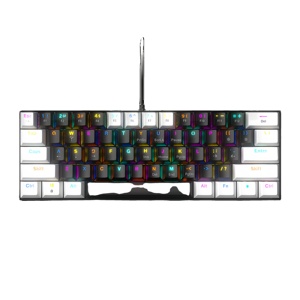 <span class=keywords><strong>Clavier</strong></span> de jeu à interrupteurs bleus 60 % compact pour <span class=keywords><strong>gamer</strong></span>, 61 touches, rétroéclairage <span class=keywords><strong>arc</strong></span>-<span class=keywords><strong>en</strong></span>-<span class=keywords><strong>ciel</strong></span>, filaire, blanc, mécanique pour PC - Product Image 1